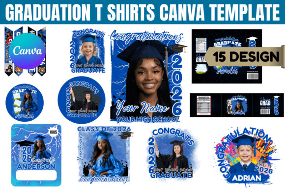 Download Graduation T-Shirts Canva Template - Premium Bundle